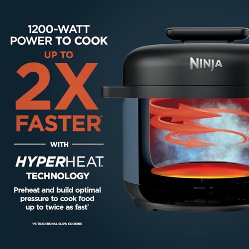 Ninja HyperHeat 9-in-1 Electric Pressure Cooker | 6.5 Qt Multi Cooker with Sear/Sauté, Slow Cooker, Rice Cooker, Sous Vide | 1200W | Fast Cooking, PFAS-Free Pot | Blue Macaron | PC201 - My Kitchen Products