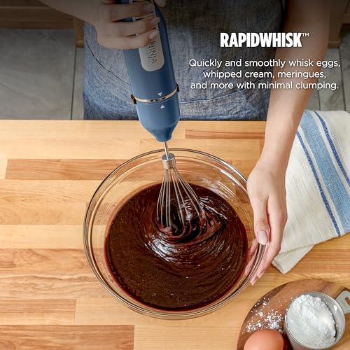 Ninja Immersion Blender and Whisk, Hand Stick Blender, 4 Speeds, with SplatterShield and PanProtect, 4-Cup Blending Vessel, Dishwasher Safe, 5-ft Cord, Ergonomic, Deep Navy, CI201ND - My Kitchen Products