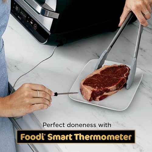 Ninja | Indoor Grill and Air Fryer| Foodi Smart XL | 6-in-1 Grill, Air Fry, Roast, Bake, Broil, Dehydrate & Crisp |Smart Thermometer & Splatter Shield | Dishwasher Safe Parts | Black/Silver | FG551 - My Kitchen Products