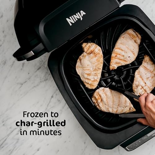 Ninja | Indoor Grill and Air Fryer| Foodi Smart XL | 6-in-1 Grill, Air Fry, Roast, Bake, Broil, Dehydrate & Crisp |Smart Thermometer & Splatter Shield | Dishwasher Safe Parts | Black/Silver | FG551 - My Kitchen Products