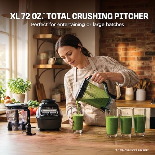 Ninja Kitchen System | All-in-One Food Processor & Blender for Smoothies | Includes Pitcher, (2) 16 oz. To-Go Cups & 8-Cup Bowl | Makes Salsa, Dough, Shakes, & Frozen Drinks | 1500W | Black | BL770 - My Kitchen Products