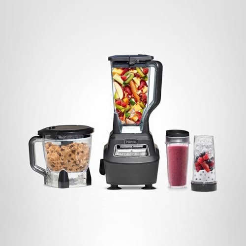 Ninja Kitchen System | All-in-One Food Processor & Blender for Smoothies | Includes Pitcher, (2) 16 oz. To-Go Cups & 8-Cup Bowl | Makes Salsa, Dough, Shakes, & Frozen Drinks | 1500W | Black | BL770 - My Kitchen Products