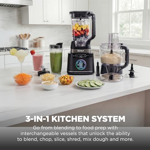 Ninja Kitchen System | Food Processor & Blender with BlendSense Technology | 8-Cup Bowl & 24-oz. To-Go Cup | For Smoothies, Cookie Dough, Salsa & More | 1800-Peak-Watt | Black | TB401 - My Kitchen Products