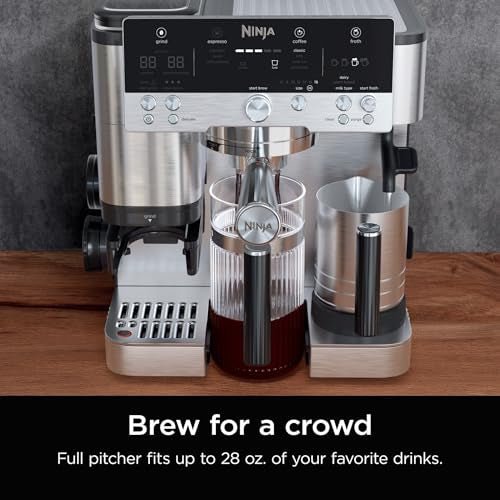 Ninja Luxe Café 28 oz. Shareable Pitcher, for Espresso and Coffee, Glass Carafe, Hot or Iced, Espresso Machine Accessories, XSKSHRBLEPTCHR - My Kitchen Products