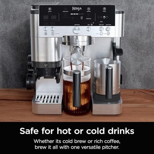 Ninja Luxe Café 28 oz. Shareable Pitcher, for Espresso and Coffee, Glass Carafe, Hot or Iced, Espresso Machine Accessories, XSKSHRBLEPTCHR - My Kitchen Products