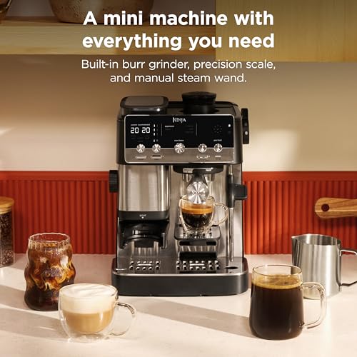 Ninja Luxe™ Café Mini | Espresso Machine & Drip Coffee | Built-in Burr Grinder, Precision Scale & Manual Steam Wand | Lattes, Cappuccinos & More | Stainless Steel | ES301 - My Kitchen Products