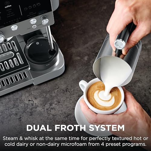Ninja Luxe Café Premier 3-in-1 Espresso Machine, Drip Coffee, & Rapid Cold Brew | Built-in Coffee Grinder, Hands-Free Milk Frother, Assisted Tamper for Cappuccinos & Lattes | Gunmetal | ES601GM - My Kitchen Products
