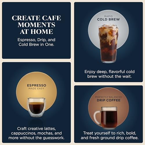 Ninja Luxe Café Premier 3-in-1 Espresso Machine, Drip Coffee, & Rapid Cold Brew | Built-in Coffee Grinder, Hands-Free Milk Frother, Assisted Tamper for Cappuccinos & Lattes | Stainless Steel | ES601 - My Kitchen Products