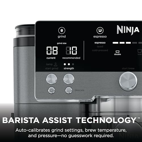 Ninja Luxe Café Premier 3-in-1 Espresso Machine, Drip Coffee, & Rapid Cold Brew | Built-in Coffee Grinder, Hands-Free Milk Frother, Assisted Tamper for Cappuccinos & Lattes | Gunmetal | ES601GM - My Kitchen Products