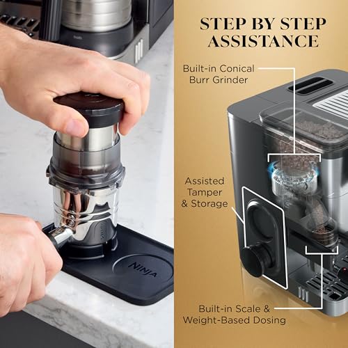 Ninja Luxe Café Premier 3-in-1 Espresso Machine, Drip Coffee, & Rapid Cold Brew | Built-in Coffee Grinder, Hands-Free Milk Frother, Assisted Tamper for Cappuccinos & Lattes | Stainless Steel | ES601 - My Kitchen Products