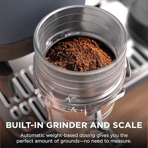 Ninja Luxe Café Premier 3-in-1 Espresso Machine, Drip Coffee, & Rapid Cold Brew | Built-in Coffee Grinder, Hands-Free Milk Frother, Assisted Tamper for Cappuccinos & Lattes | Cyberspace | ES601CY - My Kitchen Products
