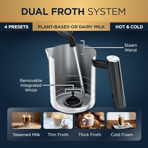 Ninja Luxe Café Premier 3-in-1 Espresso Machine, Drip Coffee, & Rapid Cold Brew | Built-in Coffee Grinder, Hands-Free Milk Frother, Assisted Tamper for Cappuccinos & Lattes | Stainless Steel | ES601 - My Kitchen Products