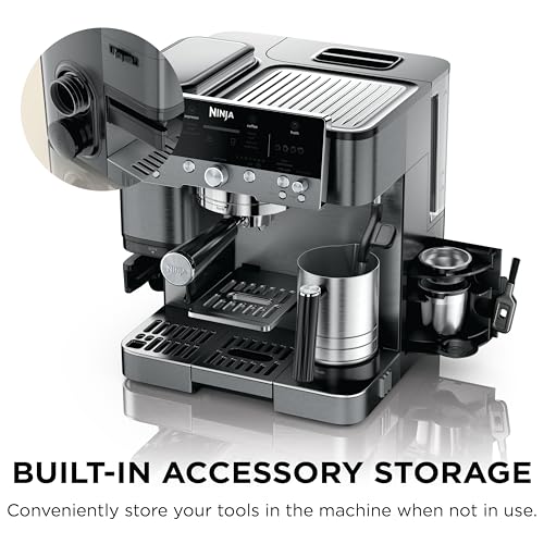 Ninja Luxe Café Premier 3-in-1 Espresso Machine, Drip Coffee, & Rapid Cold Brew | Built-in Coffee Grinder, Hands-Free Milk Frother, Assisted Tamper for Cappuccinos & Lattes | Gunmetal | ES601GM - My Kitchen Products