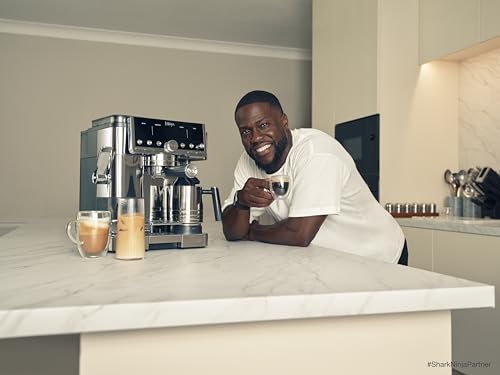 Ninja Luxe Café Premier 3-in-1 Espresso Machine, Drip Coffee, & Rapid Cold Brew | Built-in Coffee Grinder, Hands-Free Milk Frother, Assisted Tamper for Cappuccinos & Lattes | Cyberspace | ES601CY - My Kitchen Products