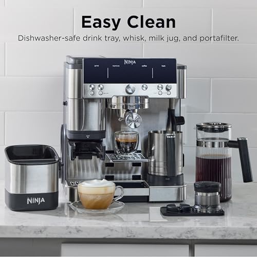 Ninja Luxe Café Premier 3-in-1 Espresso Machine, Drip Coffee, & Rapid Cold Brew | Built-in Coffee Grinder, Hands-Free Milk Frother, Assisted Tamper for Cappuccinos & Lattes | Stainless Steel | ES601 - My Kitchen Products