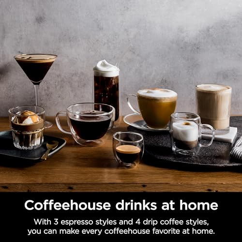 Ninja Luxe Café Premier, Espresso Machine, Drip Coffee Maker and Rapid Cold Brew, Integrated Grinder, Assisted Tamper, Hands-Free Frother, Cappuccinos and Lattes, Dairy or Non-Dairy, Black, ES601BK - My Kitchen Products