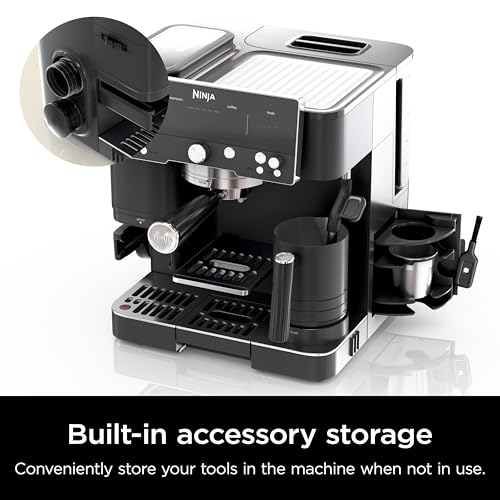 Ninja Luxe Café Premier, Espresso Machine, Drip Coffee Maker and Rapid Cold Brew, Integrated Grinder, Assisted Tamper, Hands-Free Frother, Cappuccinos and Lattes, Dairy or Non-Dairy, Black, ES601BK - My Kitchen Products