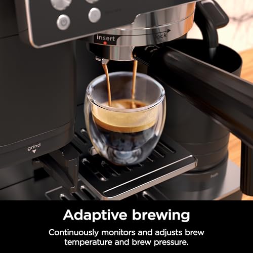 Ninja Luxe Café Premier, Espresso Machine, Drip Coffee Maker and Rapid Cold Brew, Integrated Grinder, Assisted Tamper, Hands-Free Frother, Cappuccinos and Lattes, Dairy or Non-Dairy, Black, ES601BK - My Kitchen Products