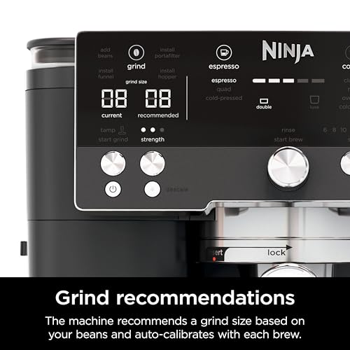 Ninja Luxe Café Premier, Espresso Machine, Drip Coffee Maker and Rapid Cold Brew, Integrated Grinder, Assisted Tamper, Hands-Free Frother, Cappuccinos and Lattes, Dairy or Non-Dairy, Black, ES601BK - My Kitchen Products