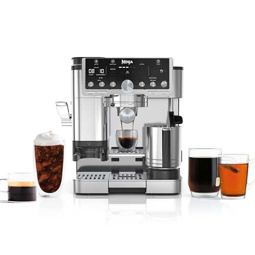 Ninja Luxe Café Pro Series, Espresso Machine, Drip Coffee, Cold Brew, Hot Water, Integrated Tamper, Built-in Grinder, Hands-Free Frother for Cappuccinos, Lattes, Americanos, Dairy or Non-Dairy, ES701 - My Kitchen Products