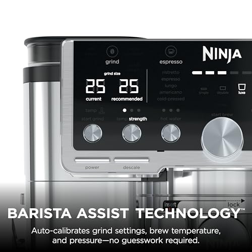 Ninja Luxe Café Pro Series, Espresso Machine, Drip Coffee, Cold Brew, Hot Water, Integrated Tamper, Built-in Grinder, Hands-Free Frother for Cappuccinos, Lattes, Americanos, Dairy or Non-Dairy, ES701 - My Kitchen Products