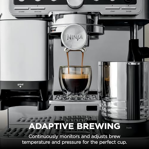 Ninja Luxe Café Pro Series, Espresso Machine, Drip Coffee, Cold Brew, Hot Water, Integrated Tamper, Built-in Grinder, Hands-Free Frother for Cappuccinos, Lattes, Americanos, Dairy or Non-Dairy, ES701 - My Kitchen Products