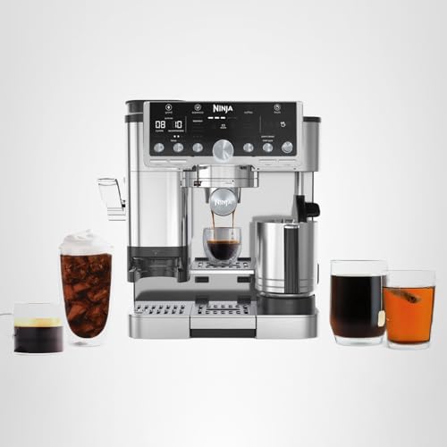 Ninja Luxe Café Pro Series, Espresso Machine, Drip Coffee, Cold Brew, Hot Water, Integrated Tamper, Built-in Grinder, Hands-Free Frother for Cappuccinos, Lattes, Americanos, Dairy or Non-Dairy, ES701 - My Kitchen Products