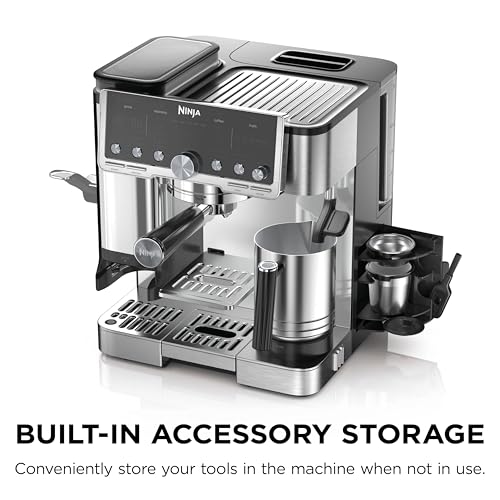 Ninja Luxe Café Pro Series, Espresso Machine, Drip Coffee, Cold Brew, Hot Water, Integrated Tamper, Built-in Grinder, Hands-Free Frother for Cappuccinos, Lattes, Americanos, Dairy or Non-Dairy, ES701 - My Kitchen Products