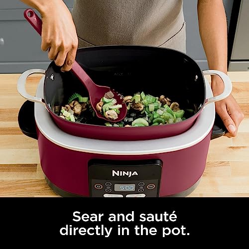 Ninja MC1000 Foodi PossibleCooker 8.5 Quart Multi-Cooker,with 4-in-1 Slow Cooker,Dutch Oven & More,Glass Lid & Integrated Spoon,Nonstick,Oven Safe Pot to 500°F,Cherry Tarte (Renewed) - My Kitchen Products