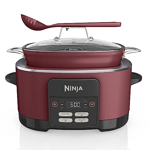 Ninja MC1000 Foodi PossibleCooker 8.5 Quart Multi-Cooker,with 4-in-1 Slow Cooker,Dutch Oven & More,Glass Lid & Integrated Spoon,Nonstick,Oven Safe Pot to 500°F,Cherry Tarte (Renewed) - My Kitchen Products