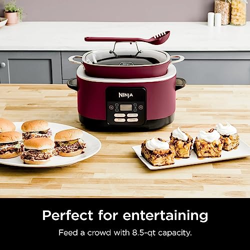 Ninja MC1000 Foodi PossibleCooker 8.5 Quart Multi-Cooker,with 4-in-1 Slow Cooker,Dutch Oven & More,Glass Lid & Integrated Spoon,Nonstick,Oven Safe Pot to 500°F,Cherry Tarte (Renewed) - My Kitchen Products