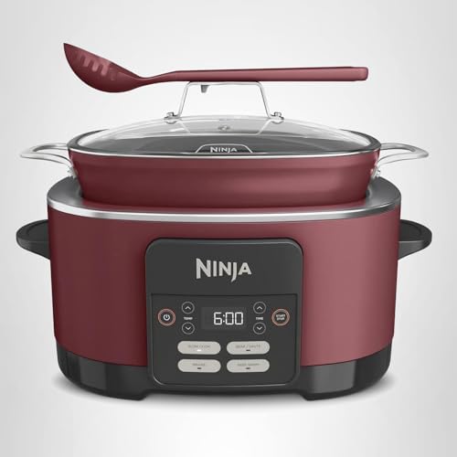 Ninja MC1000 Foodi PossibleCooker 8.5 Quart Multi-Cooker,with 4-in-1 Slow Cooker,Dutch Oven & More,Glass Lid & Integrated Spoon,Nonstick,Oven Safe Pot to 500°F,Cherry Tarte (Renewed) - My Kitchen Products