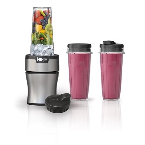Ninja Nutri-Plus Personal Blender, Compact Push to Blend, Make Frozen Drinks, Smoothies, Sauces & More, With (3) 20 oz.