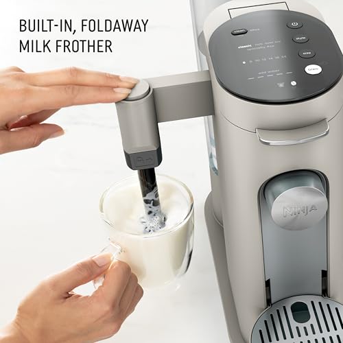 Ninja Pod and Grounds Specialty Single Serve Coffee Maker, K-Cup Pod Compatible, Brews, Compact Design, Built-in Milk Frother, 56 Ounces Reservoir, 6 Ounces Cup to 24 Ounces Mug Sizes, Stone, PB051ST - My Kitchen Products