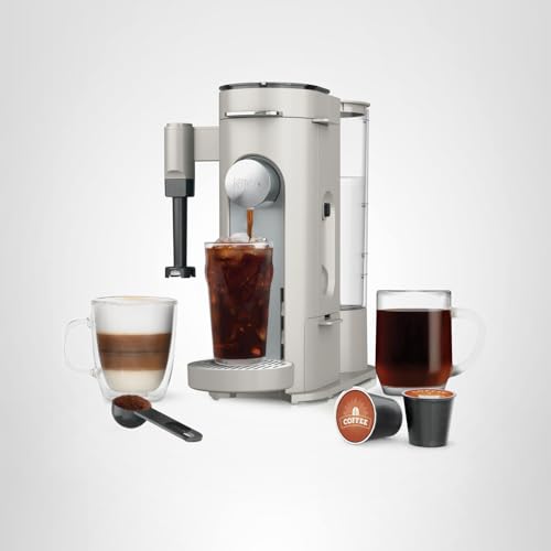 Ninja Pod and Grounds Specialty Single Serve Coffee Maker, K-Cup Pod Compatible, Brews, Compact Design, Built-in Milk Frother, 56 Ounces Reservoir, 6 Ounces Cup to 24 Ounces Mug Sizes, Stone, PB051ST - My Kitchen Products