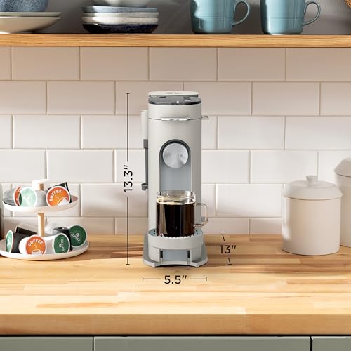 Ninja Pod and Grounds Specialty Single Serve Coffee Maker, K-Cup Pod Compatible, Brews, Compact Design, Built-in Milk Frother, 56 Ounces Reservoir, 6 Ounces Cup to 24 Ounces Mug Sizes, Stone, PB051ST - My Kitchen Products