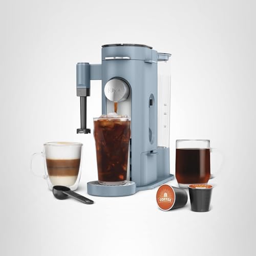Ninja Pod & Grounds Specialty XL Single-Serve Coffee Maker, K-Cup Pod Compatible, Brews Grounds, Compact Design, Built-In Milk Frother, 68-oz. Reservoir, 6oz. Cup-24oz. Mug Sizes, Denim Blue, PB055ABL - My Kitchen Products
