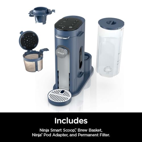 Ninja Pods & Grounds Single-Serve Coffee Maker, K-Cup Pod Compatible, 56-oz. Reservoir, 6-oz. Cup to 24-oz. Travel Mug Brew Sizes, Iced Coffee Maker, Navy, PB041NV - My Kitchen Products