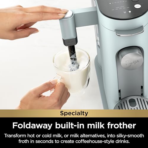 Ninja Pods & Grounds Specialty Single-Serve Coffee Maker, Compatible with K-Cups, Built-In Milk Frother, 6-oz. Cup to 24-oz. Travel Mug Sizes, Iced Coffee Maker, Glacier Blue, PB051GB (Renewed) - My Kitchen Products