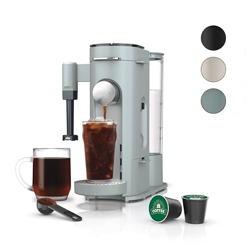 Ninja Pods & Grounds Specialty Single-Serve Coffee Maker, Compatible with K-Cups, Built-In Milk Frother, 6-oz. Cup to 24-oz. Travel Mug Sizes, Iced Coffee Maker, Glacier Blue, PB051GB (Renewed) - My Kitchen Products