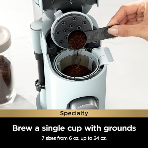 Ninja Pods & Grounds Specialty Single-Serve Coffee Maker, Compatible with K-Cups, Built-In Milk Frother, 6-oz. Cup to 24-oz. Travel Mug Sizes, Iced Coffee Maker, Glacier Blue, PB051GB (Renewed) - My Kitchen Products