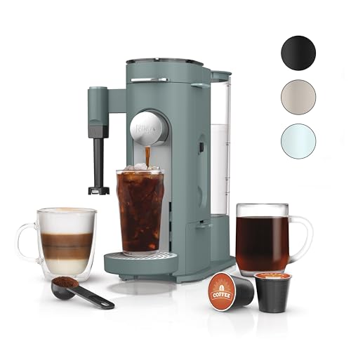 Ninja Pods & Grounds Specialty Single-Serve Coffee Maker, Compatible with K-Cups, Built-In Milk Frother, 6-oz. Cup to 24-oz. Travel Mug Sizes, Iced Coffee Maker, Sage Green, PB051SG (Renewed) - My Kitchen Products