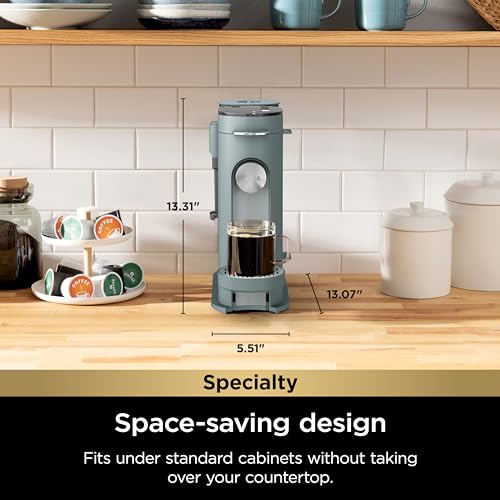 Ninja Pods & Grounds Specialty Single-Serve Coffee Maker, Compatible with K-Cups, Built-In Milk Frother, 6-oz. Cup to 24-oz. Travel Mug Sizes, Iced Coffee Maker, Sage Green, PB051SG (Renewed) - My Kitchen Products