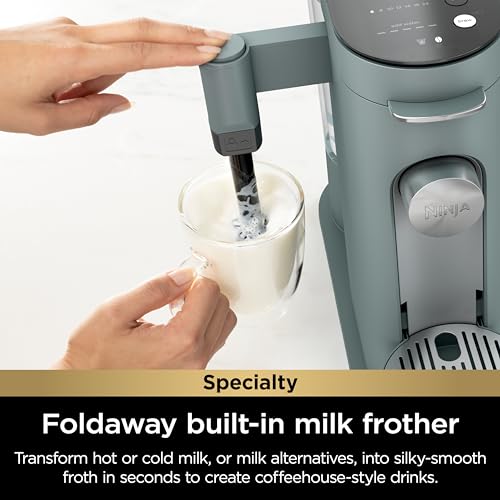 Ninja Pods & Grounds Specialty Single-Serve Coffee Maker, Compatible with K-Cups, Built-In Milk Frother, 6-oz. Cup to 24-oz. Travel Mug Sizes, Iced Coffee Maker, Sage Green, PB051SG (Renewed) - My Kitchen Products