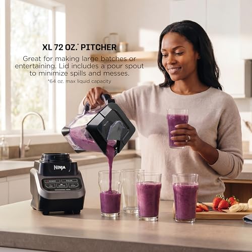 Ninja Professional Blender | Smoothie Blending, Drink Mixer, Grinder, Ice Crusher, Frozen Fruit Blending | 1000W Power, Total Crushing Technology, XL 72-oz. Pitcher | Black & Grey | BL610 - My Kitchen Products