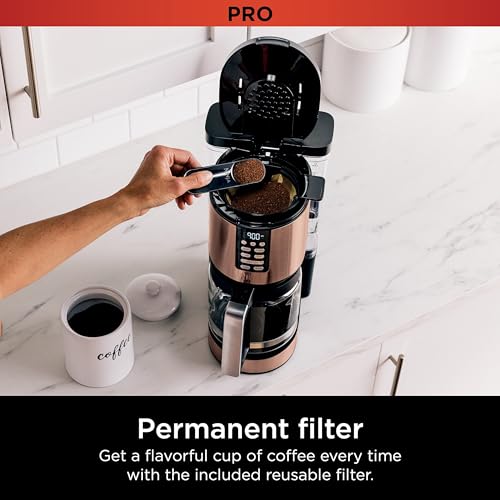 Ninja Programmable XL 14-Cup Coffee Maker PRO with Permanent Filter, 2 Brew Styles Classic & Rich, Delay Brew, Freshness Timer & Keep Warm, Dishwasher Safe, Copper, DCM201CP - My Kitchen Products