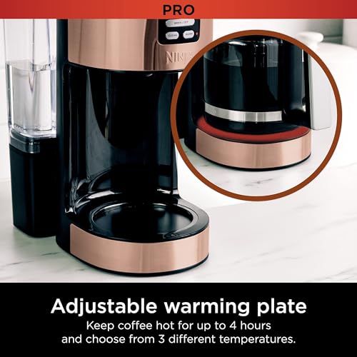 Ninja Programmable XL 14-Cup Coffee Maker PRO with Permanent Filter, 2 Brew Styles Classic & Rich, Delay Brew, Freshness Timer & Keep Warm, Dishwasher Safe, Copper, DCM201CP - My Kitchen Products