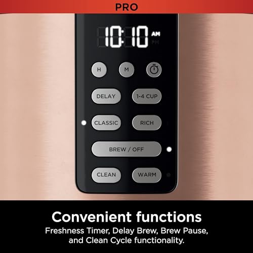 Ninja Programmable XL 14-Cup Coffee Maker PRO with Permanent Filter, 2 Brew Styles Classic & Rich, Delay Brew, Freshness Timer & Keep Warm, Dishwasher Safe, Copper, DCM201CP - My Kitchen Products