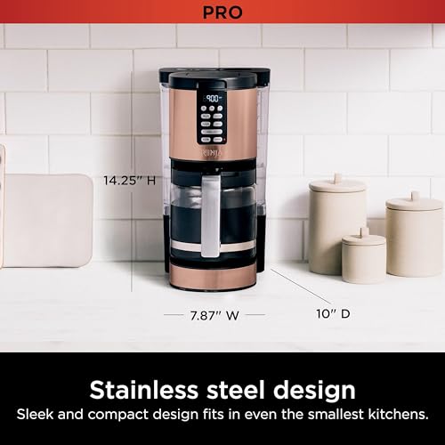 Ninja Programmable XL 14-Cup Coffee Maker PRO with Permanent Filter, 2 Brew Styles Classic & Rich, Delay Brew, Freshness Timer & Keep Warm, Dishwasher Safe, Copper, DCM201CP - My Kitchen Products