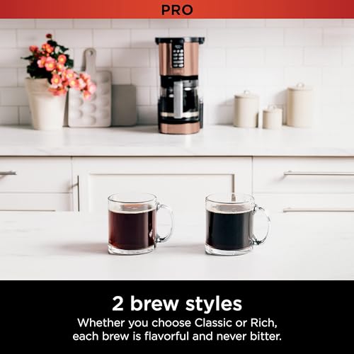 Ninja Programmable XL 14-Cup Coffee Maker PRO with Permanent Filter, 2 Brew Styles Classic & Rich, Delay Brew, Freshness Timer & Keep Warm, Dishwasher Safe, Copper, DCM201CP - My Kitchen Products